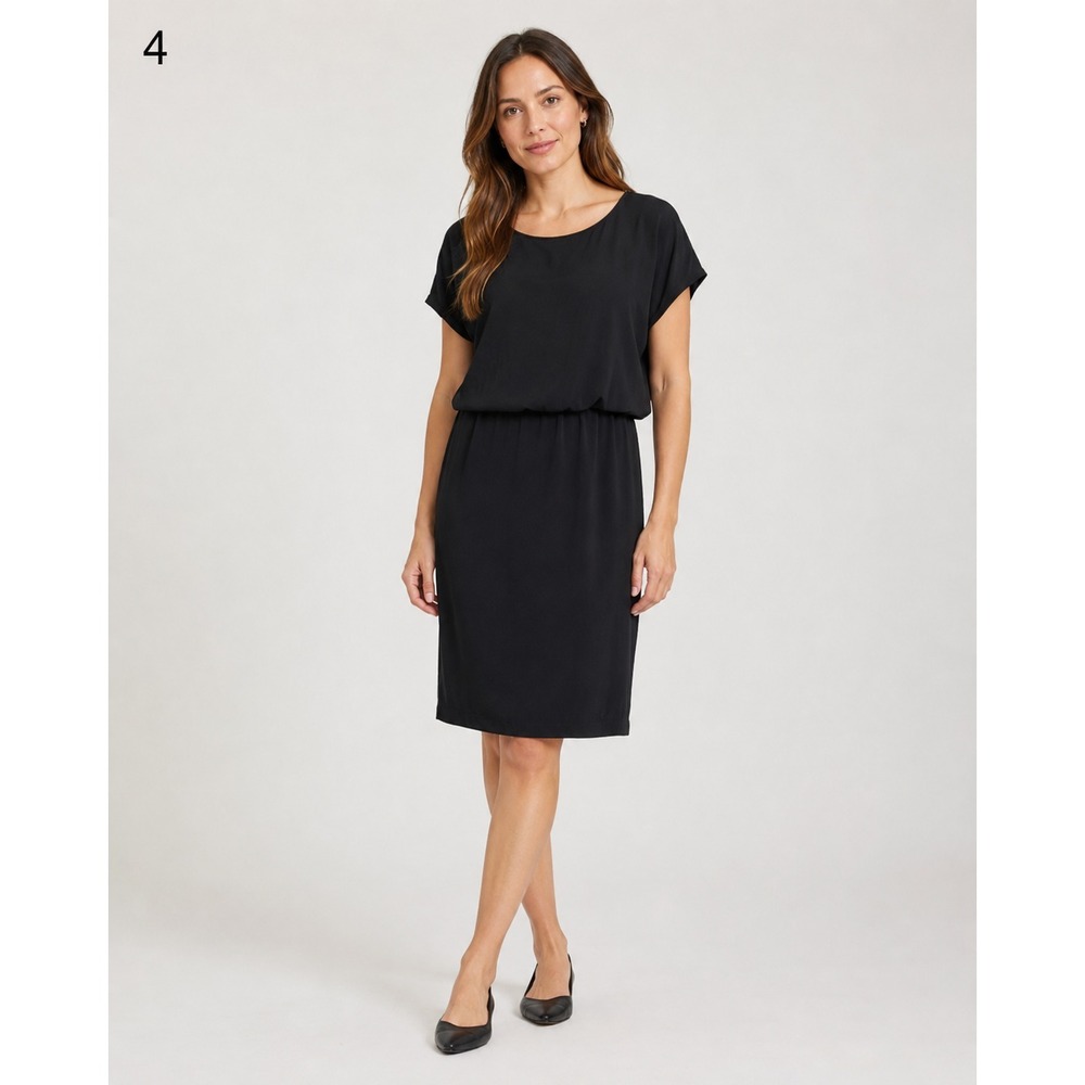 Lafayette 148 Minimalist Capsule Dress Womens 2 Black Acetate Polyester